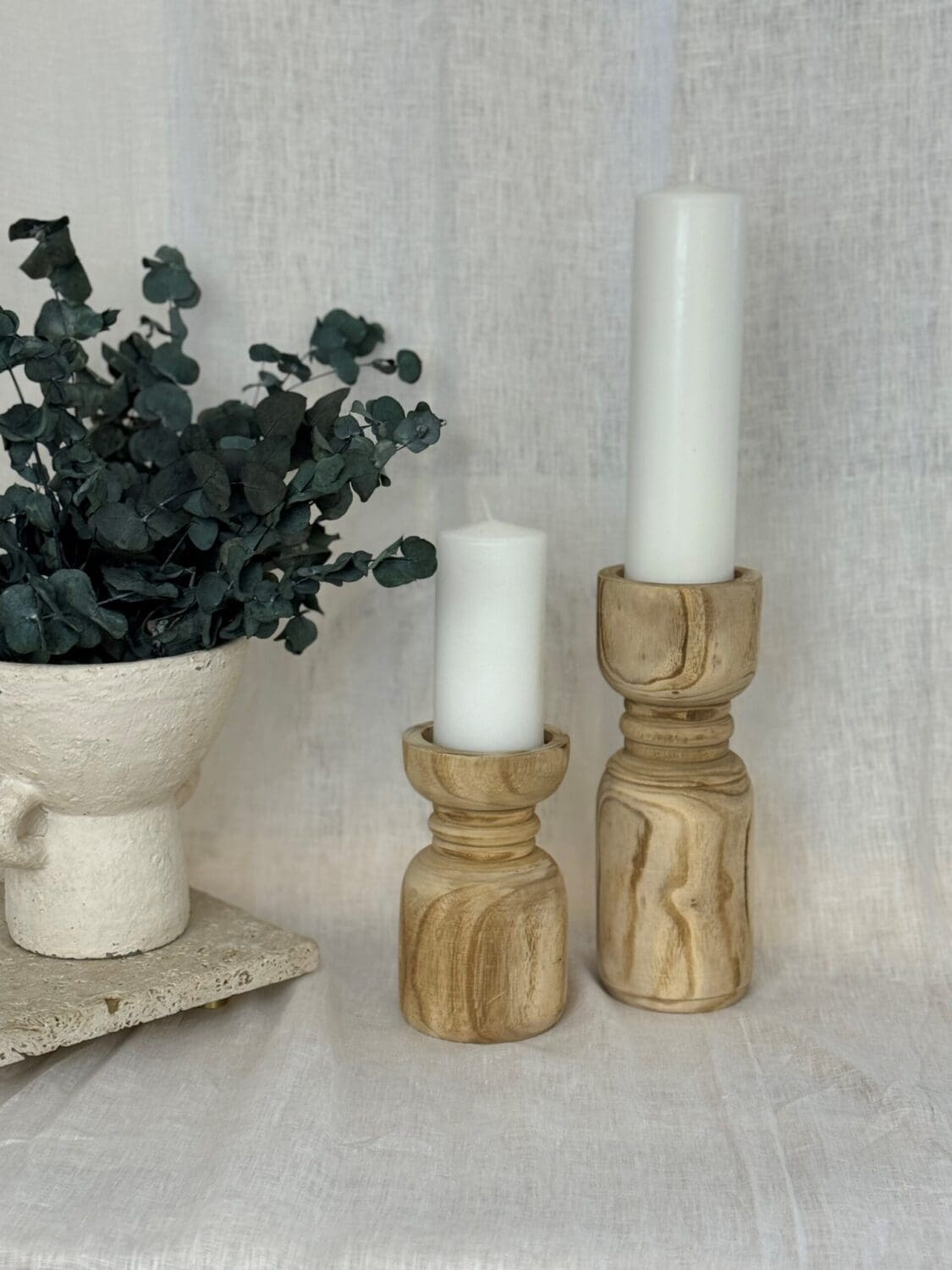 Timber Pillar Candle Holders