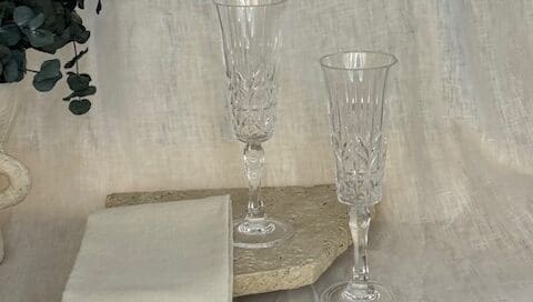 Crystal Cut Champagne Glasses