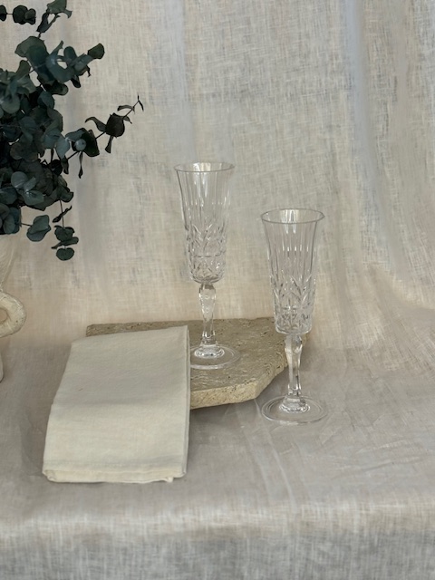 Crystal Cut Champagne Glasses