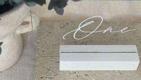 Glass Table Numbers - White